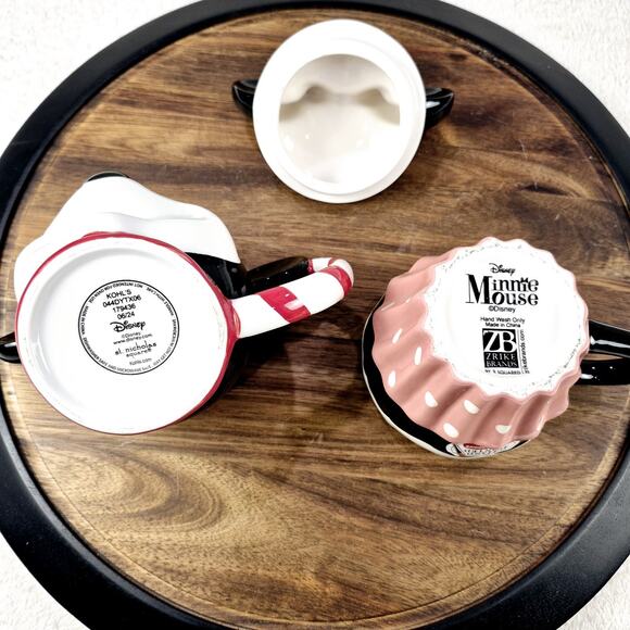 Disney Mickey & Minnie Mouse Ceramic Mug & Ceramic Cupcake Cup With Lid Defect - Picture 11 of 15